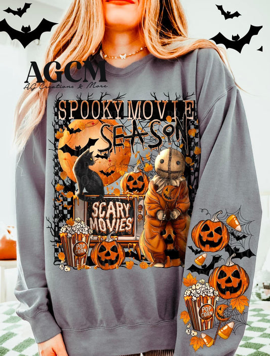 Spooky Movie Season Sweatshirt - Black Cat