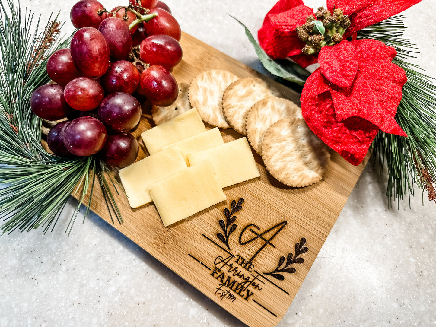 Personalized Name & Est. Date Cheese Board (approximate 9x6) 5-7 DAY TAT