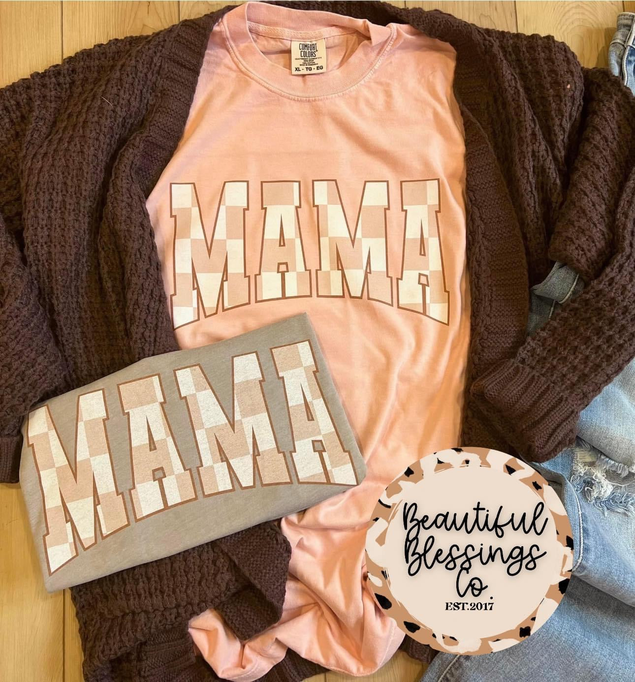Checkered Mama Comfort Color